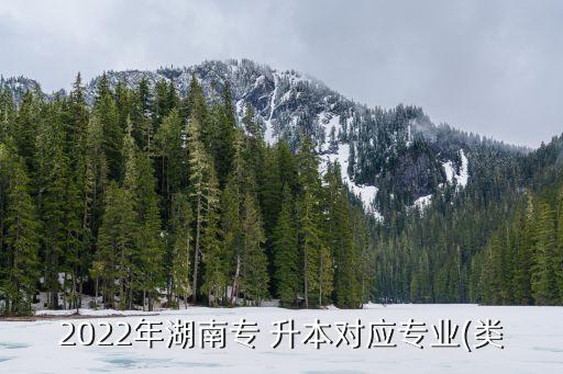 2022年湖南專(zhuān) 升本對(duì)應(yīng)專(zhuān)業(yè)(類(lèi)