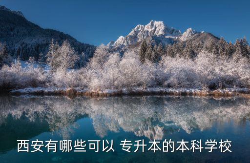 西安有哪些可以 專升本的本科學校