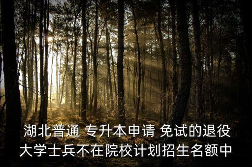  湖北普通 專升本申請(qǐng) 免試的退役大學(xué)士兵不在院校計(jì)劃招生名額中