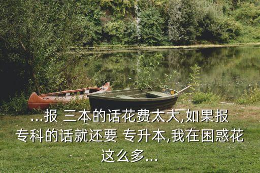 ...報(bào) 三本的話花費(fèi)太大,如果報(bào)?？频脑捑瓦€要 專升本,我在困惑花這么多...