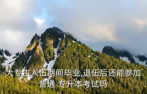 大專(zhuān)生入伍期間畢業(yè),退伍后還能參加普通 專(zhuān)升本考試嗎