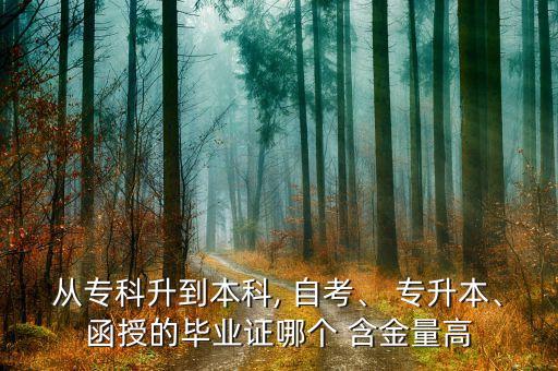 從?？粕奖究? 自考、 專升本、函授的畢業(yè)證哪個(gè) 含金量高