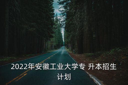 2022年安徽工業(yè)大學(xué)專 升本招生計(jì)劃