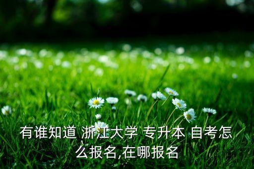 有誰知道 浙江大學 專升本 自考怎么報名,在哪報名