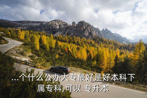...個什么公辦大專最好是好本科下屬?？?可以 專升本