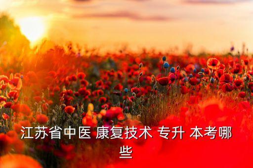 江蘇省中醫(yī) 康復(fù)技術(shù) 專(zhuān)升 本考哪些