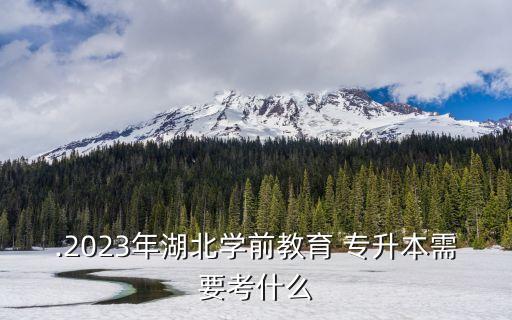.2023年湖北學(xué)前教育 專升本需要考什么