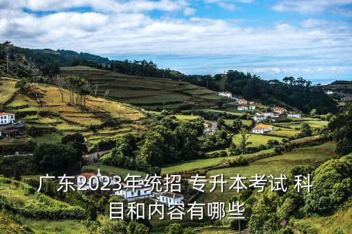 廣東2023年統(tǒng)招 專升本考試 科目和內容有哪些