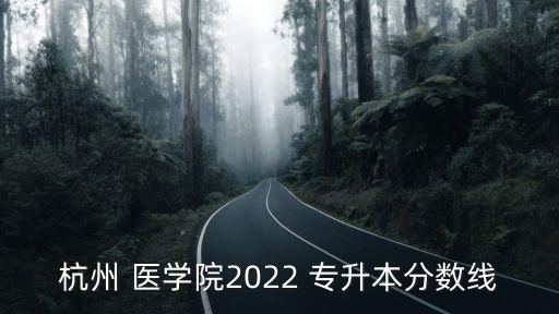 杭州 醫(yī)學院2022 專升本分數線