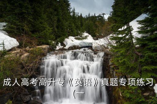 成人高考高升?！队⒄Z》真題專項(xiàng)練習(xí)(一