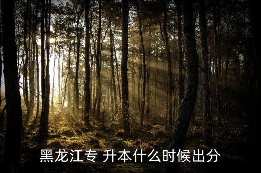 黑龍江專 升本什么時候出分