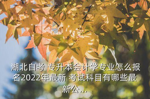  湖北自考 專升本會(huì)計(jì)學(xué)專業(yè)怎么報(bào)名2022年最新 考試科目有哪些最新公...