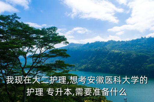 我現(xiàn)在大二護(hù)理,想考安徽醫(yī)科大學(xué)的護(hù)理 專(zhuān)升本,需要準(zhǔn)備什么
