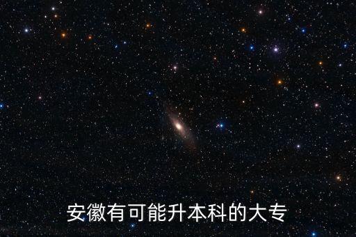 安徽有可能升本科的大專