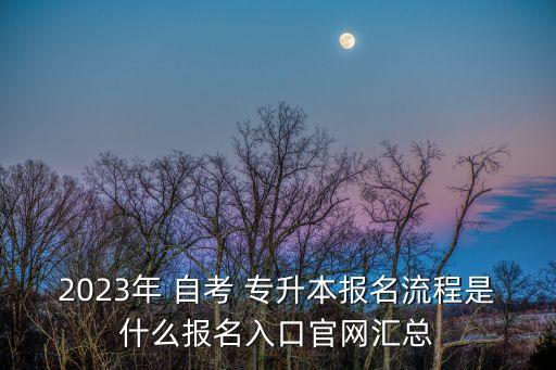 2023年 自考 專升本報名流程是什么報名入口官網(wǎng)匯總