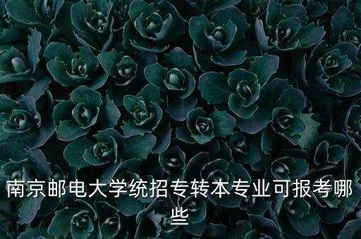 南京郵電大學統(tǒng)招專轉本專業(yè)可報考哪些