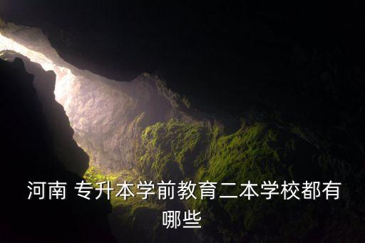  河南 專升本學前教育二本學校都有哪些