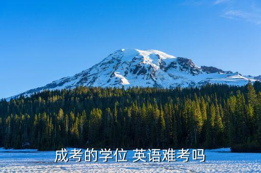成考的學(xué)位 英語難考嗎