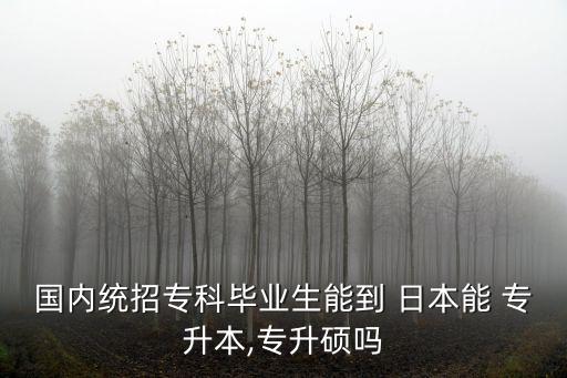 國(guó)內(nèi)統(tǒng)招?？飘厴I(yè)生能到 日本能 專升本,專升碩嗎