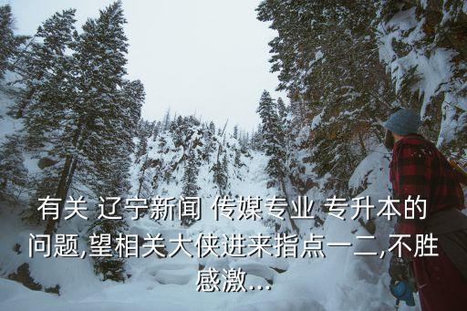 有關(guān) 遼寧新聞 傳媒專業(yè) 專升本的問(wèn)題,望相關(guān)大俠進(jìn)來(lái)指點(diǎn)一二,不勝感激...