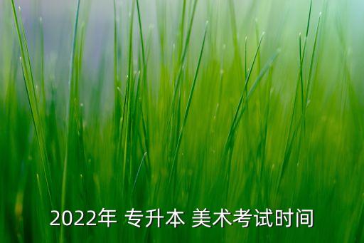 2022年 專升本 美術(shù)考試時間
