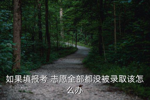 如果填報(bào)考 志愿全部都沒(méi)被錄取該怎么辦