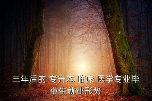 三年后的 專(zhuān)升本 臨床 醫(yī)學(xué)專(zhuān)業(yè)畢業(yè)生就業(yè)形勢(shì)