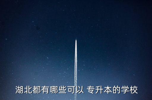  湖北都有哪些可以 專升本的學校