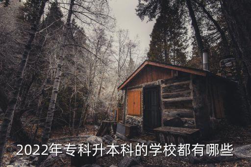 2022年專(zhuān)科升本科的學(xué)校都有哪些
