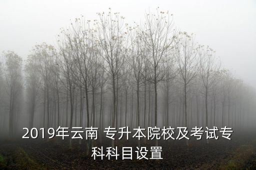 2019年云南 專升本院校及考試?？瓶颇吭O(shè)置