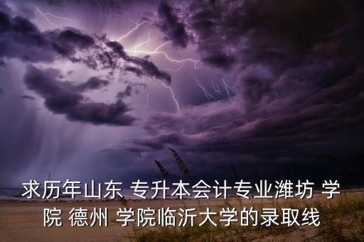 求歷年山東 專升本會計專業(yè)濰坊 學院 德州 學院臨沂大學的錄取線