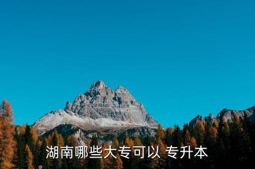 湖南省有哪些專升本的?？茖W(xué)校,四川哪些?？茖W(xué)校可以專升本