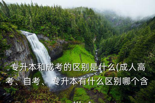  專(zhuān)升本和成考的區(qū)別是什么(成人高考、自考、 專(zhuān)升本有什么區(qū)別哪個(gè)含...