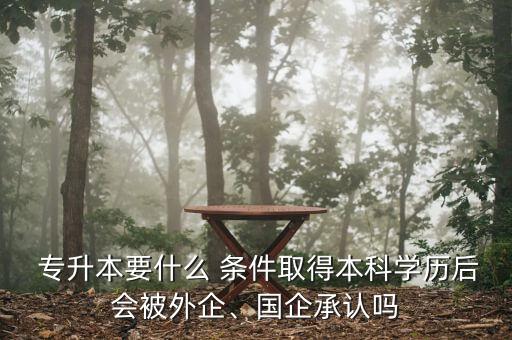  專升本要什么 條件取得本科學歷后會被外企、國企承認嗎