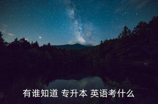有誰知道 專升本 英語(yǔ)考什么