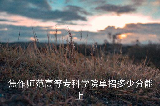  焦作師范高等?？茖W院單招多少分能上