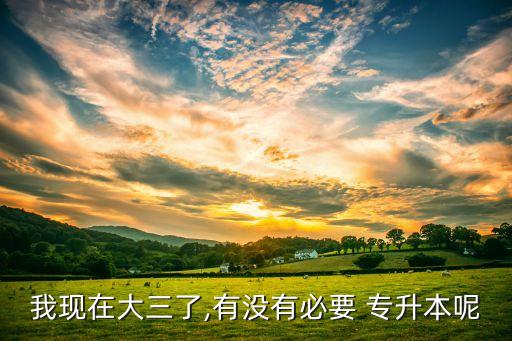 我現(xiàn)在大三了,有沒(méi)有必要 專(zhuān)升本呢