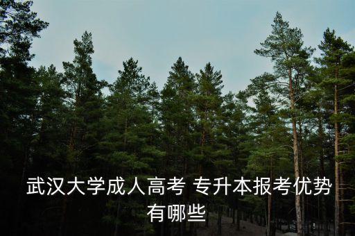  武漢大學(xué)成人高考 專(zhuān)升本報(bào)考優(yōu)勢(shì)有哪些
