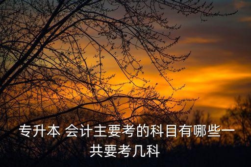  專升本 會計主要考的科目有哪些一共要考幾科