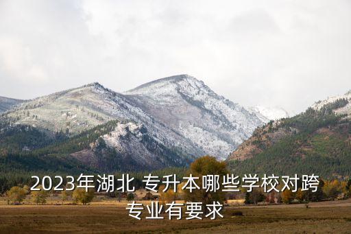 2023年湖北 專升本哪些學(xué)校對跨專業(yè)有要求