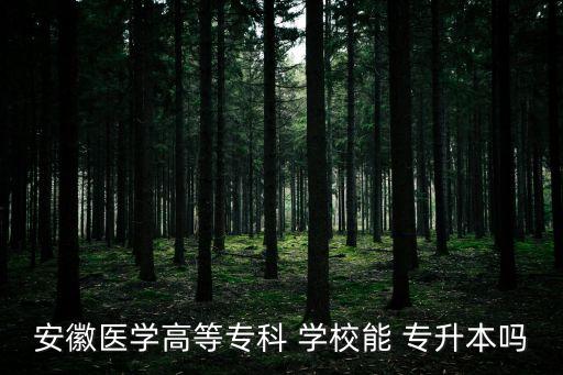 安徽醫(yī)學(xué)高等專科 學(xué)校能 專升本嗎