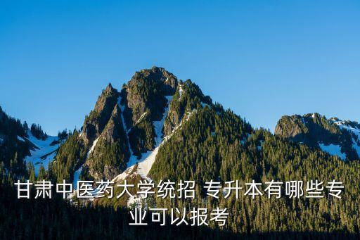 甘肅中醫(yī)藥大學(xué)統(tǒng)招 專升本有哪些專業(yè)可以報考