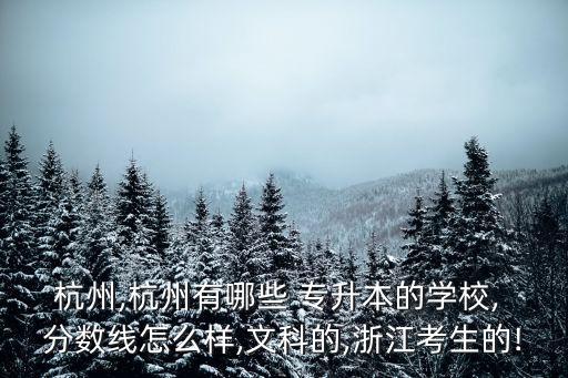 杭州,杭州有哪些 專(zhuān)升本的學(xué)校, 分?jǐn)?shù)線怎么樣,文科的,浙江考生的!