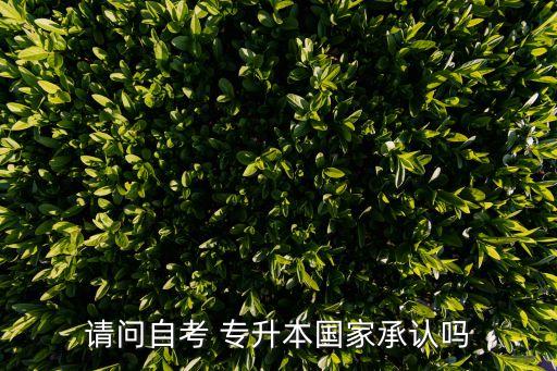 請(qǐng)問自考 專升本國家承認(rèn)嗎