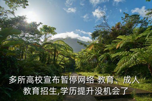 多所高校宣布暫停網(wǎng)絡(luò) 教育、成人 教育招生,學(xué)歷提升沒(méi)機(jī)會(huì)了