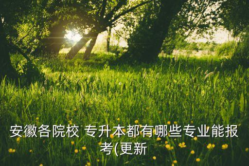 安徽各院校 專升本都有哪些專業(yè)能報(bào)考(更新
