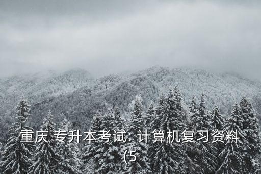 重慶 專升本考試: 計(jì)算機(jī)復(fù)習(xí)資料(5