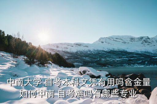 中南大學(xué) 自考本科文憑有用嗎含金量如何中南 自考難嗎有哪些專業(yè)