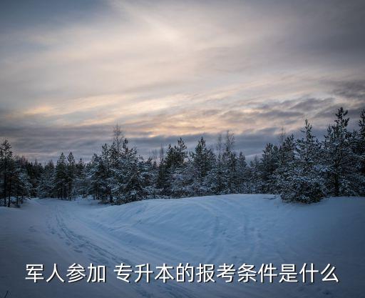 軍人參加 專升本的報(bào)考條件是什么