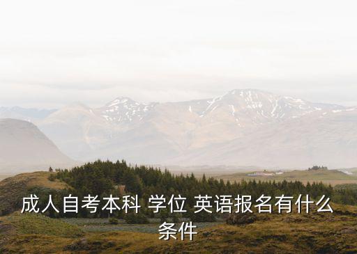 成人自考本科 學位 英語報名有什么條件